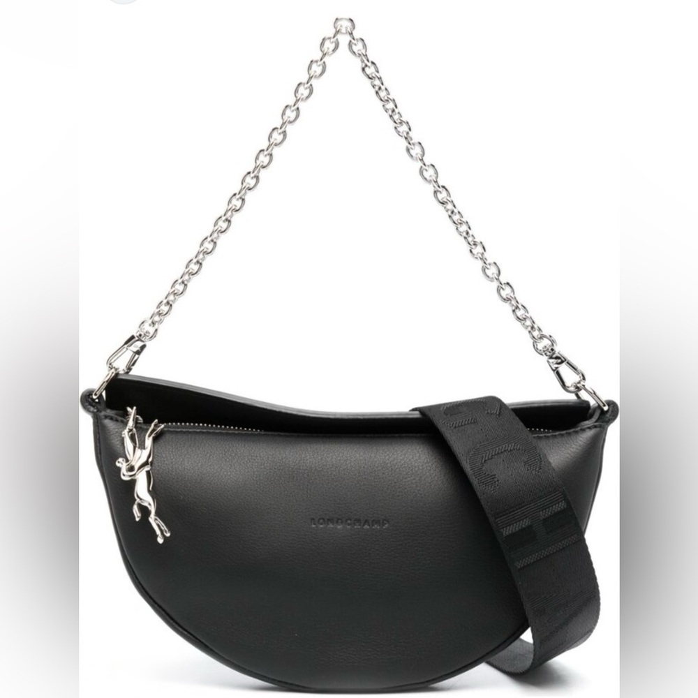 Longchamp Smile Half Moon Leather Crossbody
